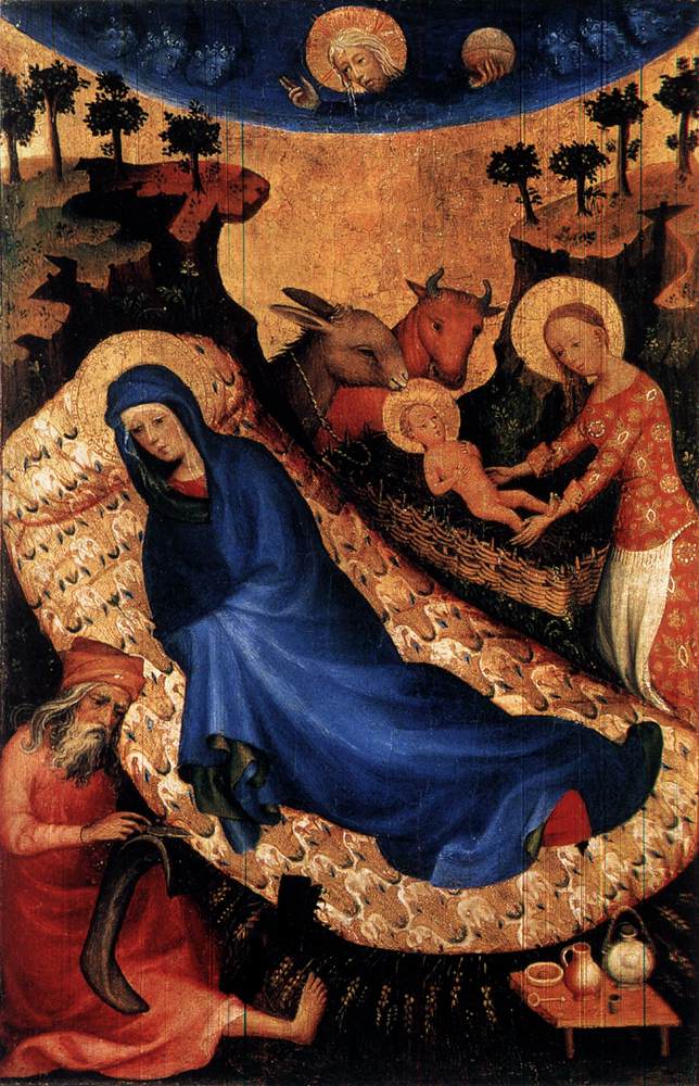 saint joseph nativity: Joseph Malouel (attributed), Nativity, c. 1400, Museum Mayer van den Bergh, Antwerp, Belgium.
