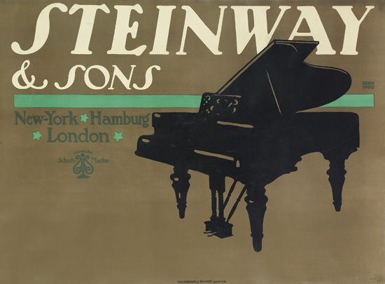 plakatstil: Lucian Bernhard, Steinway&Sons, 1910. Artnet.

