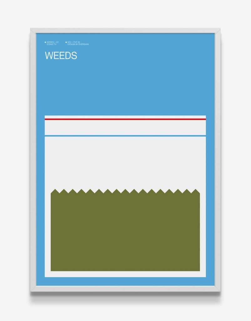 plakatstil: Albert Exergia, Weeds, 2010. Iconic TV minimalist Poster Series.
