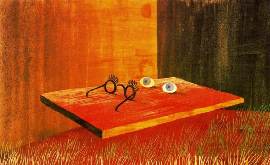 Remedios Varo: Remedios Varo, Eyes on the table, 1938, private collection. WikiArt.
