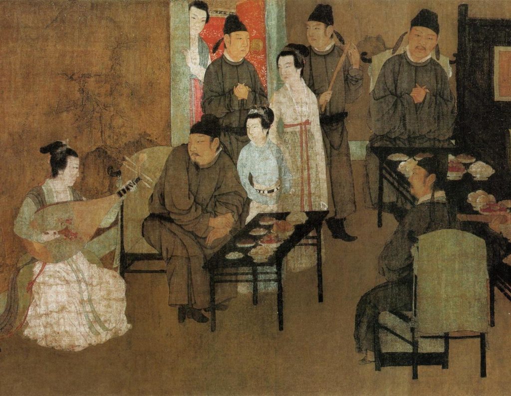 top 10 articles 2022: Top 10 Articles in 2022: Gu Hongzhong (attr.), The Night Revels of Han Xizai, 10th century, handscroll, ink and colors on silk, Palace Museum, Beijing, China. Detail.
