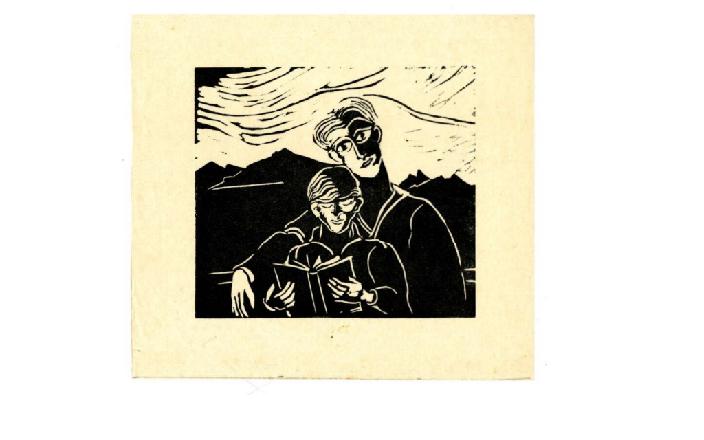 refugee artists wales: Refugee Artists in Wales: Bettina Adler, Father and Son, one of a series of woodcuts, 1939-1947, British Museum, London, UK.

