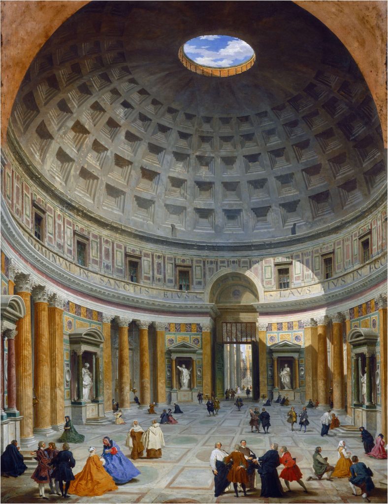 Italian artists food names: Giovanni Paolo Panini, Interior of the Pantheon, Rome, c. 1734, National Gallery of Art, Washington, DC, USA.
