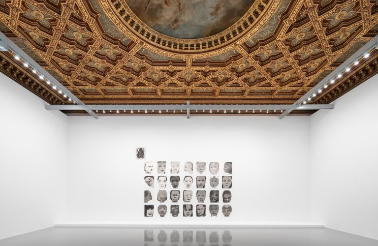 Marlene Dumas, Betrayal, 1994, private collection, courtesy of David Zwirner, New York. Installation view, Marlene Dumas. open-end at Palazzo Grassi, 2022. Photo by Marco Cappelletti con Filippo Rossi © Palazzo Grassi © Marlene Dumas.