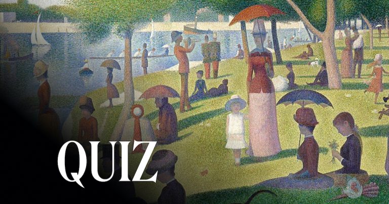 Georges Seurat, A Sunday on La Grande Jatte, 1884, Art Institute of Chicago, Chicago, IL, USA. Detail.
