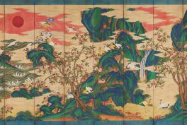Ten Symbols of Longevity, Joseon Dynasty, ca 1866-1910, ink and color on silk, Ewha Womans University Museum, Seoul, South Korea. Detail.