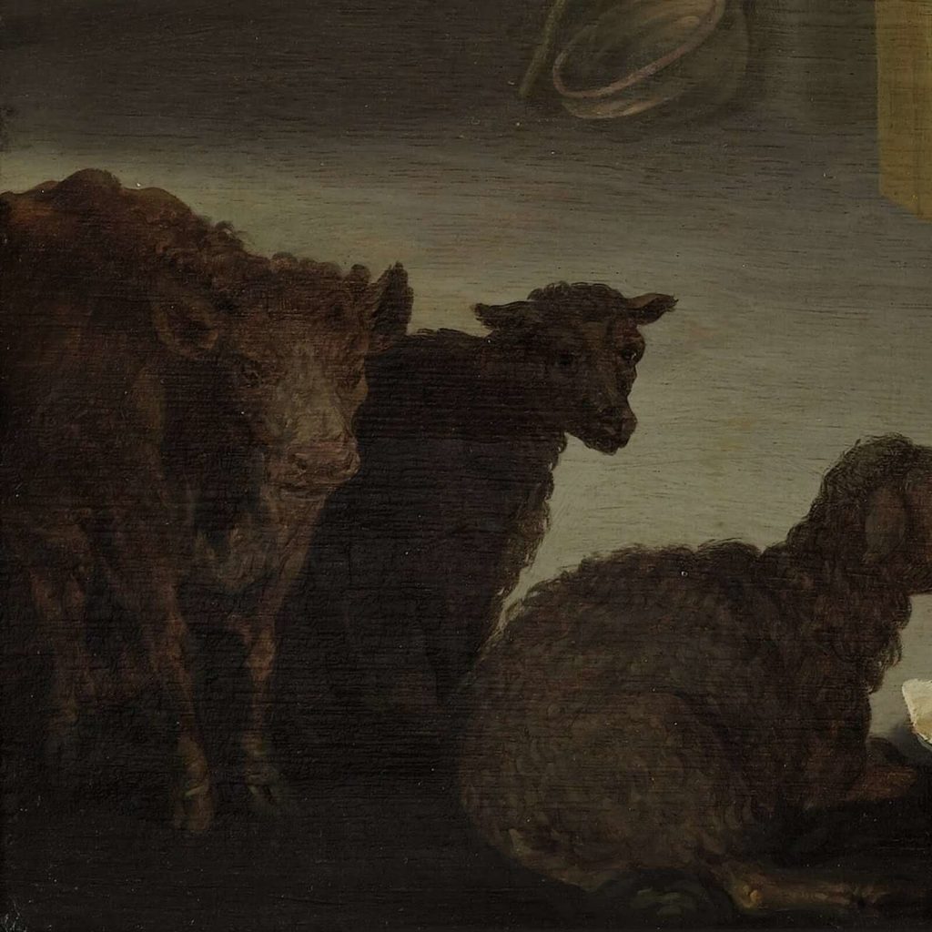 Cornelis Saftleven: Cornelis Saftleven, Who Sues for a Cow?, 1629, oil on wood panel, Museum Boijmans Van Beuningen, Rotterdam, Netherlands. Detail.