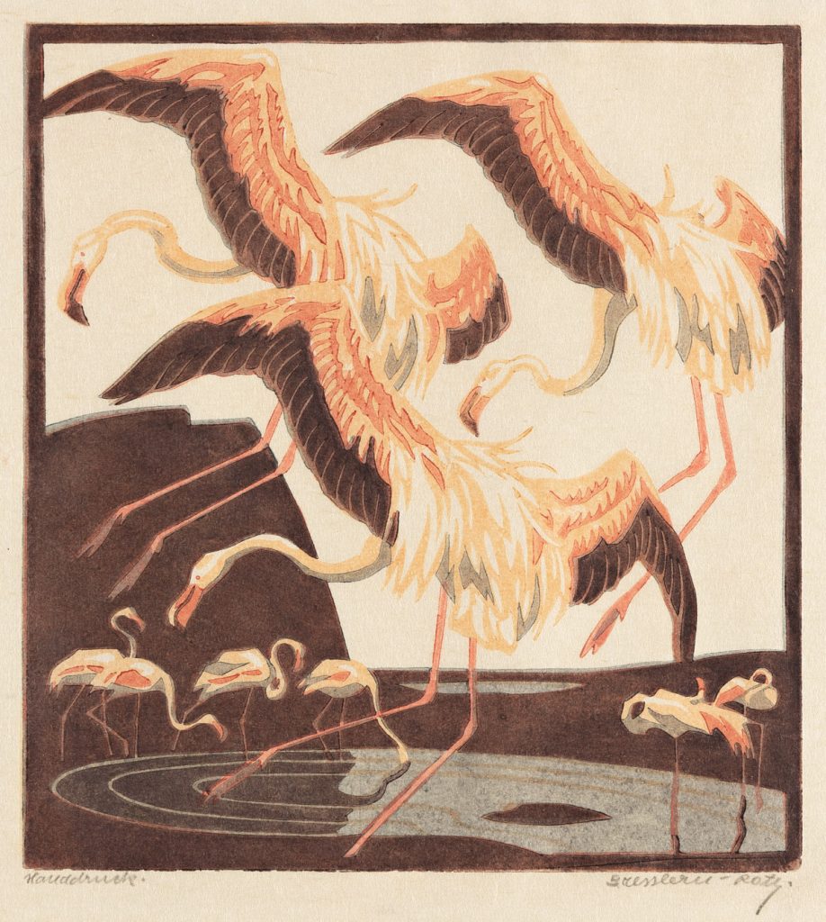 Norbertine Bresslern-Roth: Norbertine Bresslern-Roth, Flamingos, 1927, private collection. Swann Galleries.
