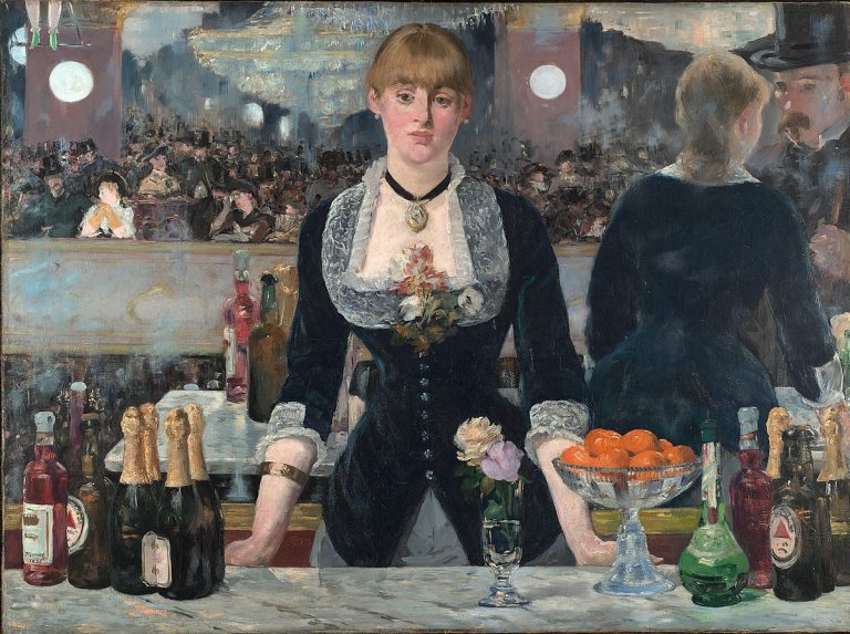 A Bar at the Folies-Bergère: Édouard Manet, A Bar at the Folies-Bergère, 1882, Courtauld Gallery, London, UK.
