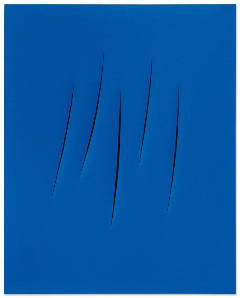 italian abstract art: Lucio Fontana, Spatial Concept, Expectation, 1964, private collection. Sotheby’s.
