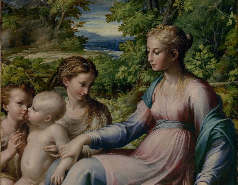 Parmigianino: Parmigianino, Virgin and Child with St. John the Baptist and Mary Magdalene, 1535-1540, Getty Center, Los Angeles, CA, USA. Detail.
