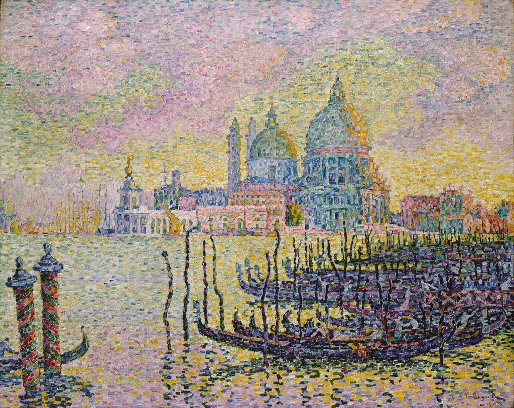 Venice in art: Paul Signac, Entrance to the Grand Canal, 1905, Toledo Museum of Arts, Toledo, OH, USA. Museum’s website.
