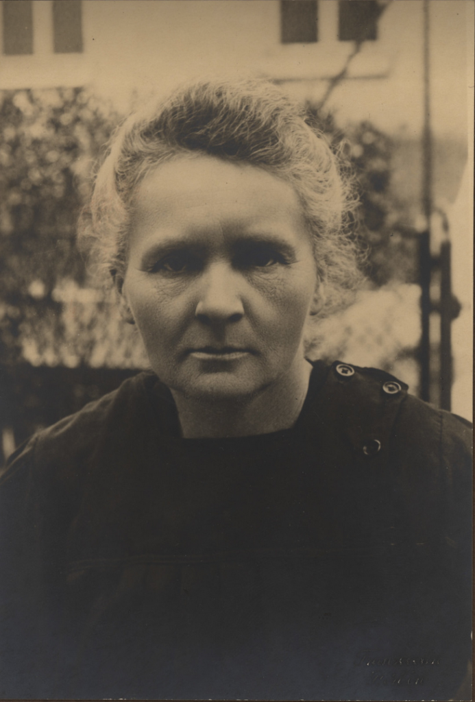 Marie Curie portraits: Portrait of Marie Curie, c. 1934, Smithsonian Libraries and Archives, Washington, DC, USA.
