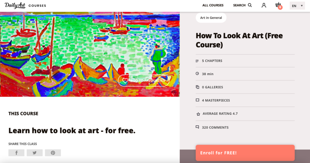 Artsy resolutions: Learn how to look at art – for free in DailyArt Courses.
