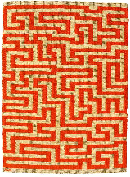 Anni Albers: Anni Albers, Red Meander, 1954, The Josef and Anni Albers Foundation via Tate.
