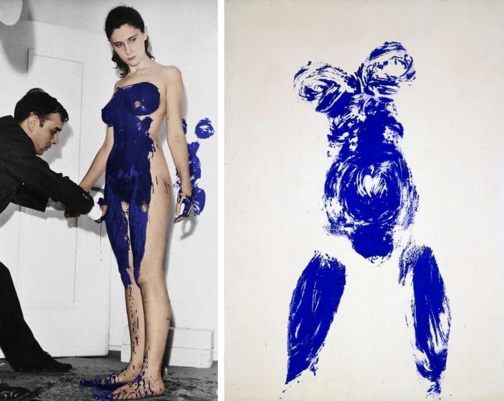 Yves Klein not blue: Not Just Blue Masterpieces by Yves Klein: Yves Klein, Anthropometries de l’époque bleue, 1958. Blog Wipplay.

