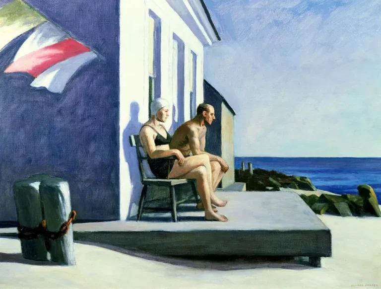 Edward Hopper Sea Watchers: Edward Hopper, Sea Watchers, 1952, private collection. Arthur.io. Detail.
