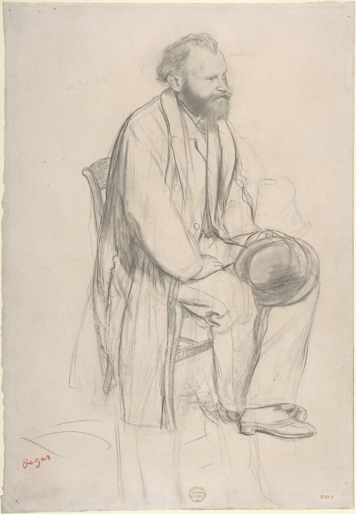 best exhibitions 2023: Edgar Degas, Edouard Manet, Seated Holding his Hat 1865, Metropolitan Museum