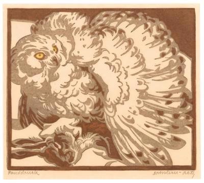 Norbertine Bresslern-Roth: Norbertine Bresslern-Roth, Snowy Owl, 1941, private collection. MutualArt.
