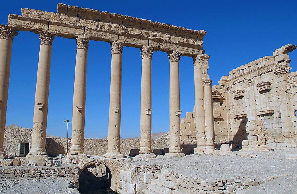 zenobia: Temple of Bel, Ruins of Palmyra, Syria. Photograph by James Gordon, Wikimedia Commons (public domain).
