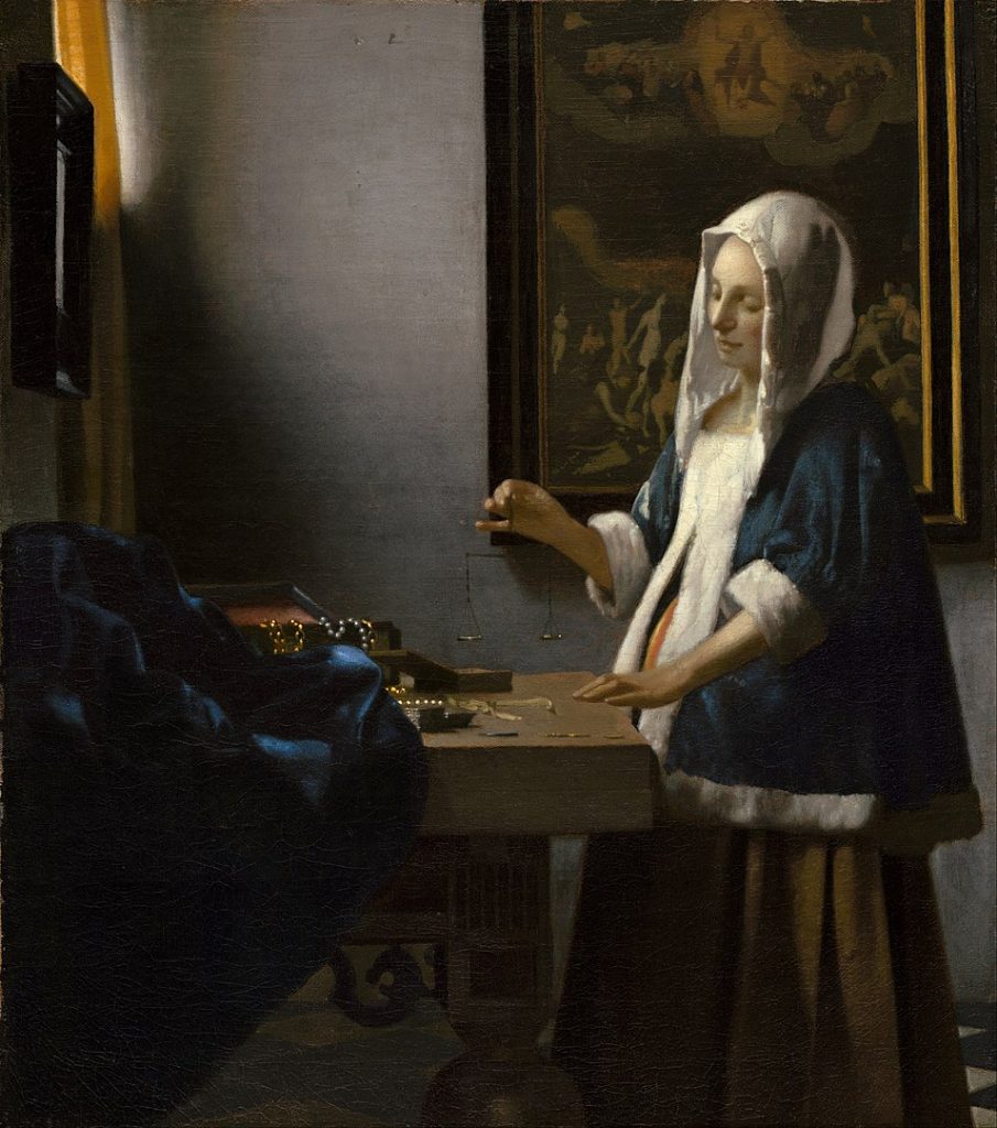 vermeer rijksmuseum: Johannes Vermeer, Woman Holding a Balance, c. 1662−1664, The National Gallery of Art, Washington, DC, USA. Museum’s website.
