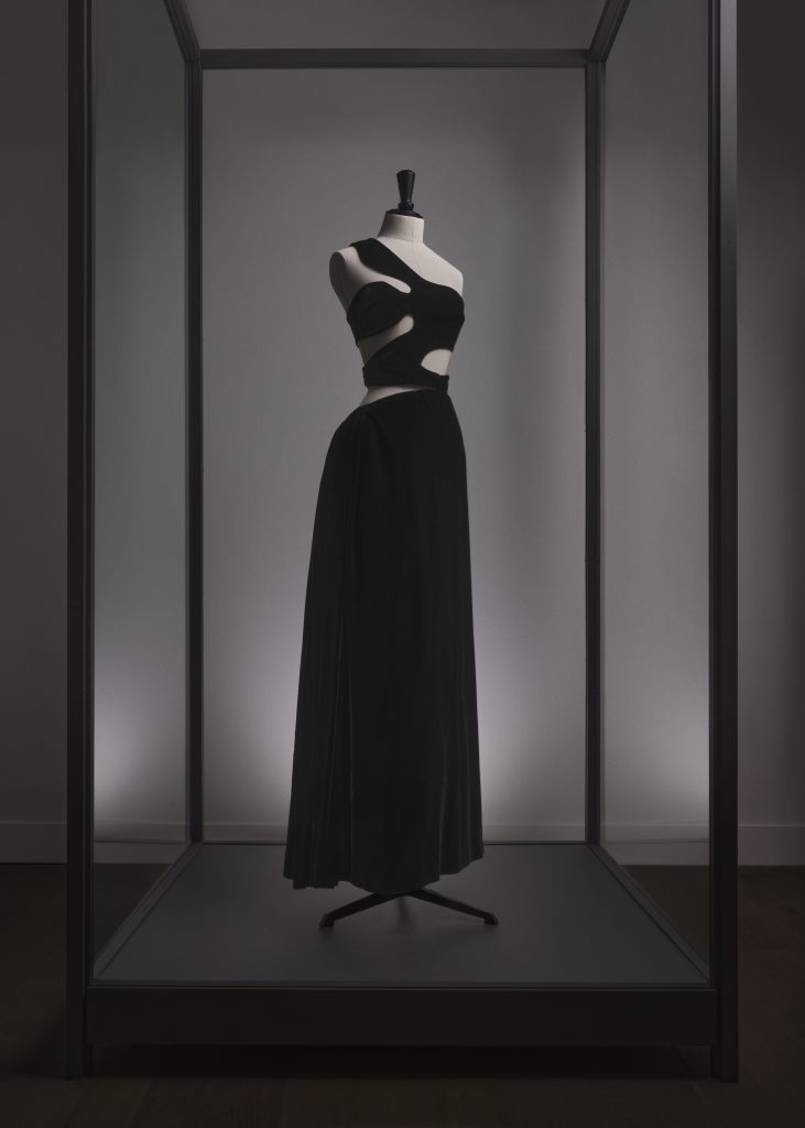 the art of draping: Madame Grès, evening gown. Currently on display at Madame Grès, The Art of Draping exhibition at SCAD FASH Museum of Fashion + Film, Atlanta, GA, USA. Courtesy of SCAD FASH.
