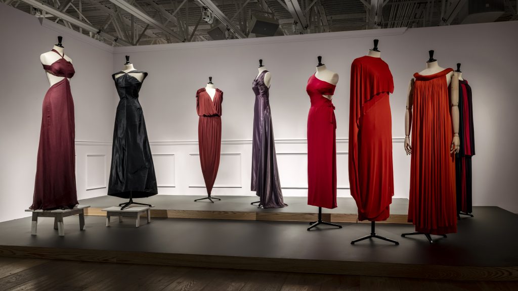 the art of draping: View of the exhibition Madame Grès, the Art of Draping at SKAD FASH Museum of Fashion + Film, Atlanta, GA, USA. Courtesy of SCAD FASH.
