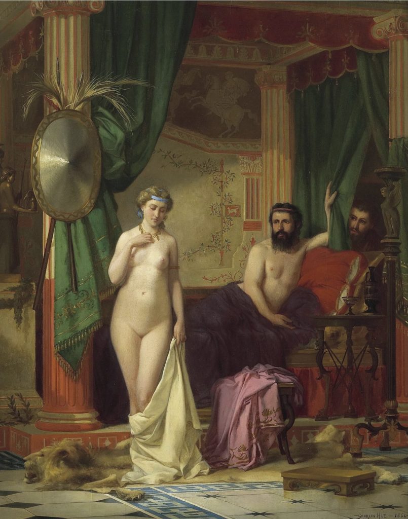 king Candaules: Charles Désiré Hue, The Myth of King Candaules, 1864, private collection. Christie’s.
