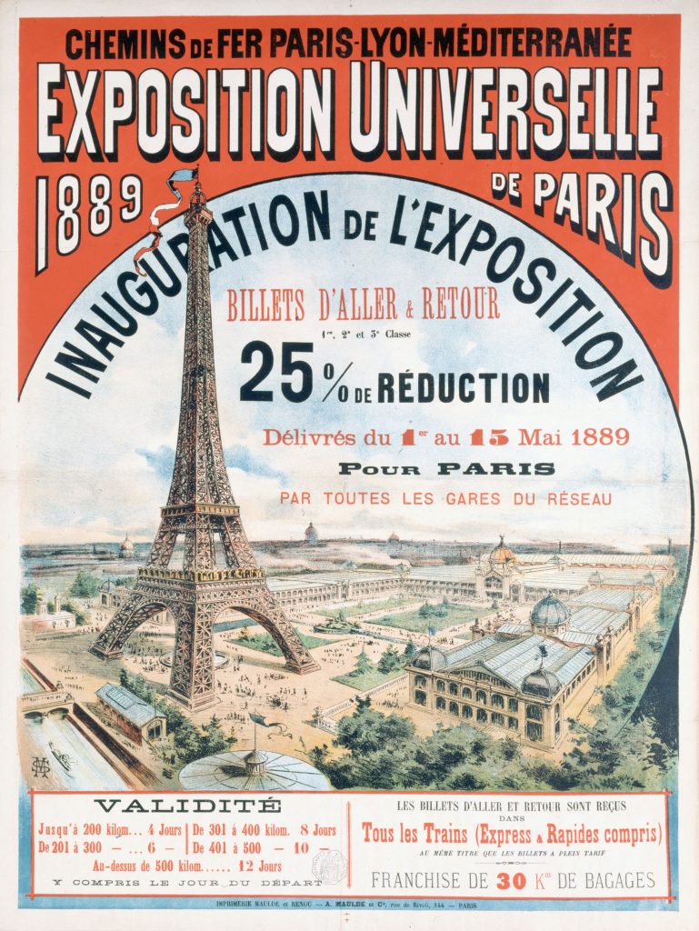 Emily in Paris: Poster for the 1889 Paris World’s Fair, 1889, The Musée Carnavalet, Paris, France. Wikimedia Commons (public domain).

