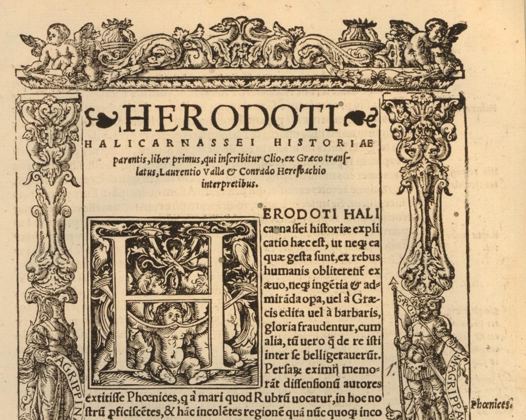 king Candaules: Published by Eucharius Hirtzhorn, print made by Anton Woensam, A section about Herodotus (Detail), 1526, The British Museum (not on display), London, UK.
