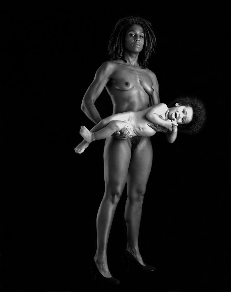 Black matrilineage: 


Renee Cox, Yo Mama, 1993. Gelatin silver photograph, Brooklyn Museum, Gift of the Carol and Arthur Goldberg Collection. © artist Renee Cox



