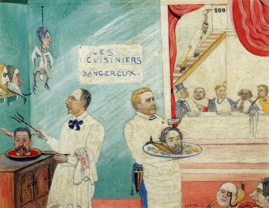 James Ensor paintings: James Ensor, The Dangerous Cooks, 1896, private collection. Spike World.
