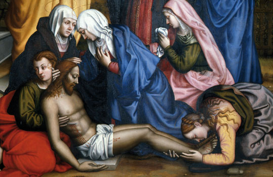 Jane Fortune: Plautilla Nelli, Lamentation with Saints, 16th century, San Marco Museum, Florence, Italy. Detail.
