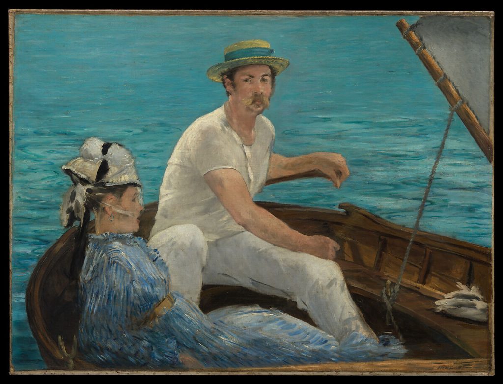 manet monet quiz: Boating, 1874, Metropolitan Museum of Art, New York, NY, USA. 