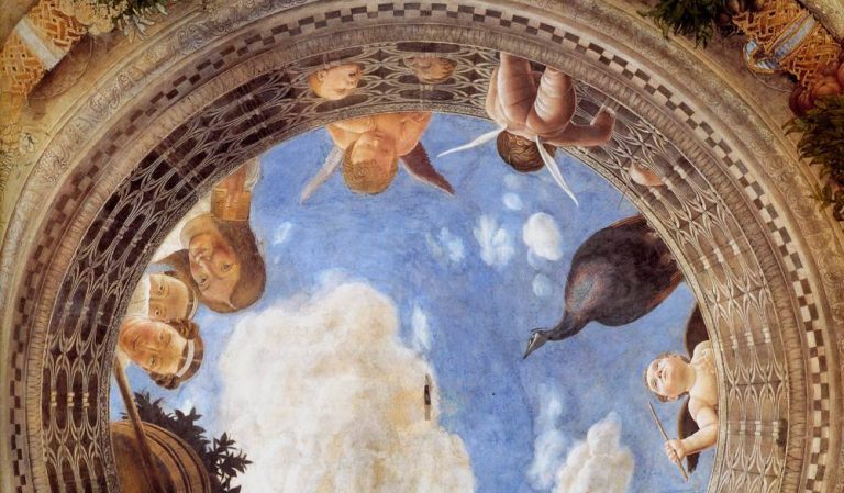 Andrea Mantegna: Andrea Mantegna, Oculus of the Bridal Chamber, Camera degli Sposi, 1465- 1474, Ducal Palace, Mantua, Italy. Detail.
