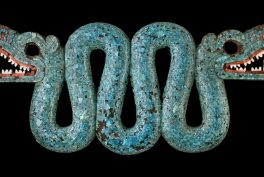 Double-Headed Serpent, ca 1400-1521, mosaic on wood, British Museum, London, UK.