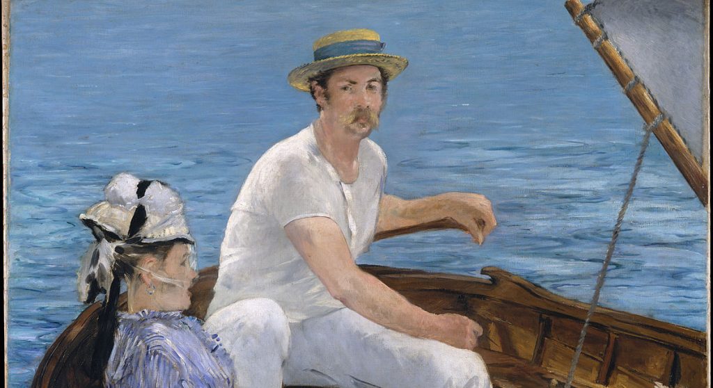 Édouard Manet boating: Édouard Manet, Boating, 1874, Metropolitan Museum of Art, New York City, USA. WikiArt .
