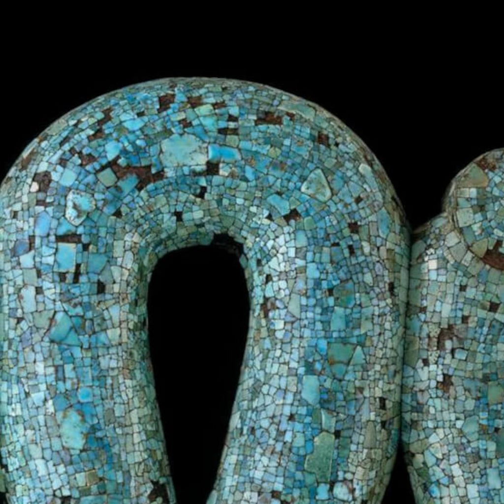 Double-Headed Serpent: Double-Headed Serpent, ca 1400-1521, mosaic on wood, British Museum, London, UK. Detail.
