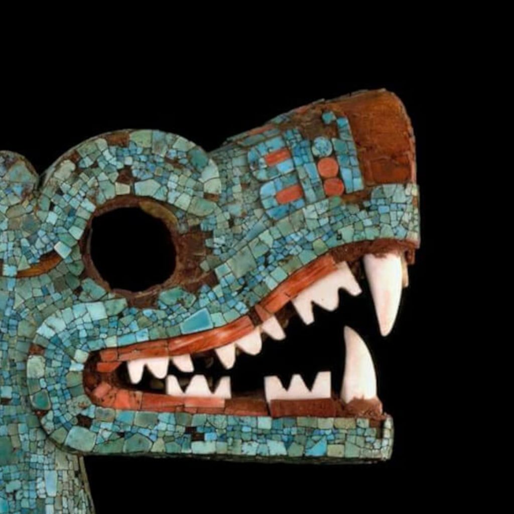 Double-Headed Serpent: Double-Headed Serpent, ca 1400-1521, mosaic on wood, British Museum, London, UK. Detail.
