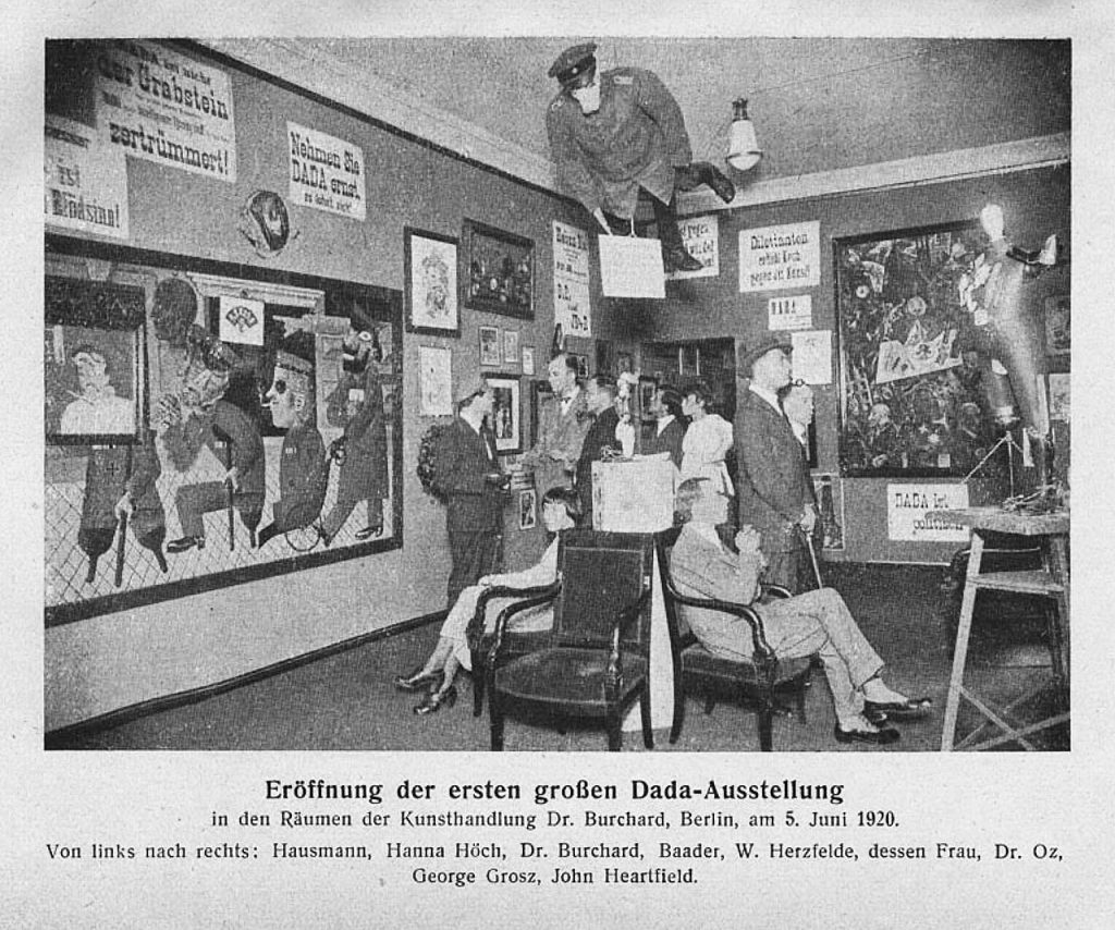 Surrealism 101: Grand opening of the first Dada exhibition: International Dada Fair, Berlin, 1920, The International Dada Archive, The University of Iowa Libraries, Iowa City, IA, USA.


