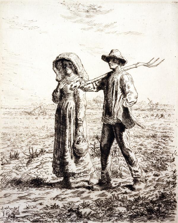 Jean Francois Millet: Jean Francois Millet, Going To Work, 1863, New Art Gallery Walsall, Walsall, UK.
