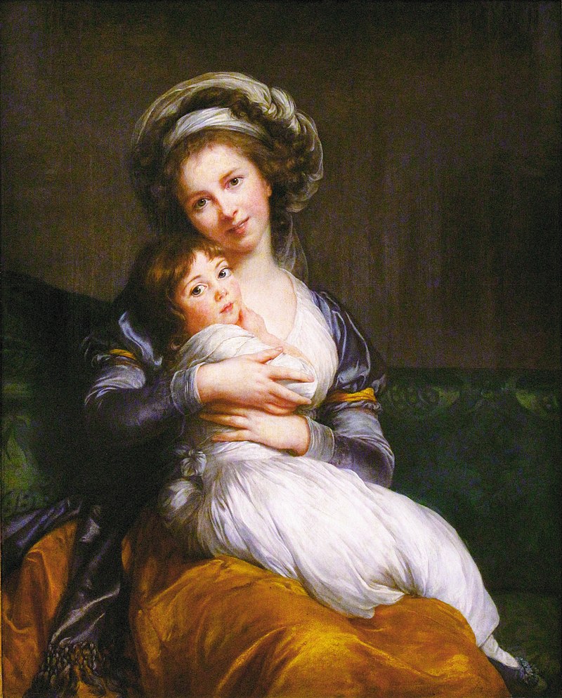 elisabeth vigee lebrun: Élisabeth Louise Vigée Le Brun, Self-Portrait with her daughter Jeanne Lucie, Julie, 1786, Louvre, Paris, France. Wikimedia Commons (public domain).
