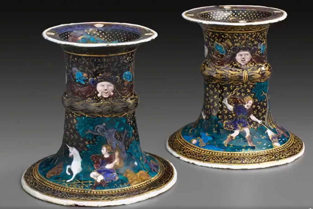 Suzanne de Court: Suzanne de Court, pair of saltcellars, late 16th or early 17th century, The Frick Collection, New York, NY, USA.
