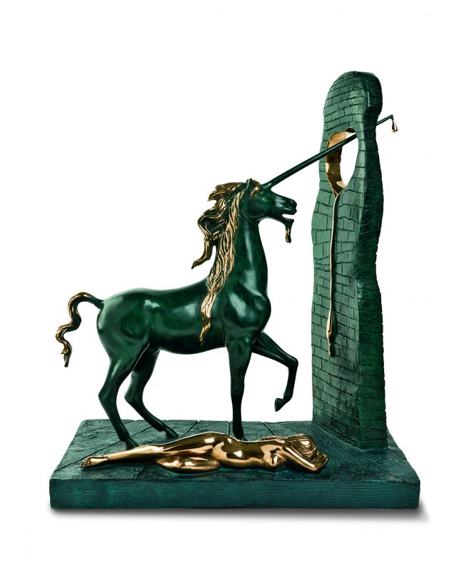Unicorns in art: Salvador Dalí, The Agony of Love, conceived in 1977, first cast in 1984, Dalí Universe Collection, Paris, France.
