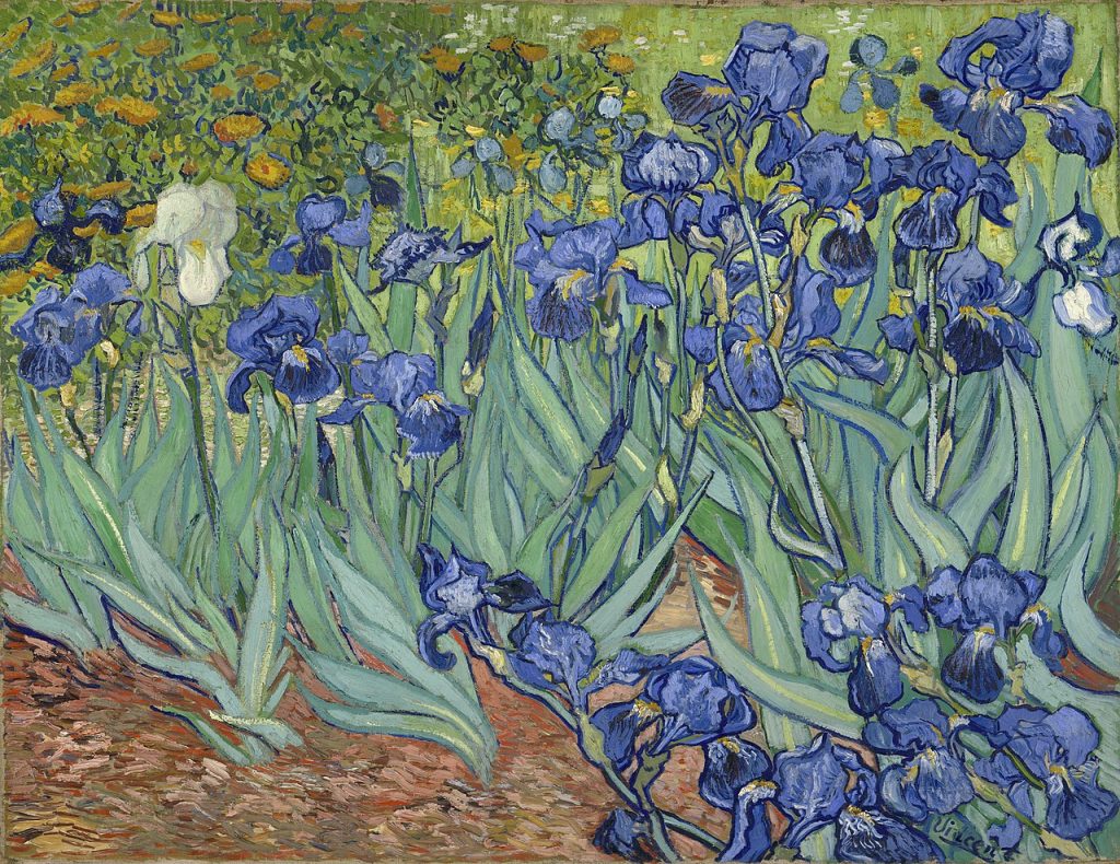 Vincent van Gogh nature: Vincent van Gogh, Irises, 1889, J. Paul Getty Museum, Los Angeles, CA, USA.
