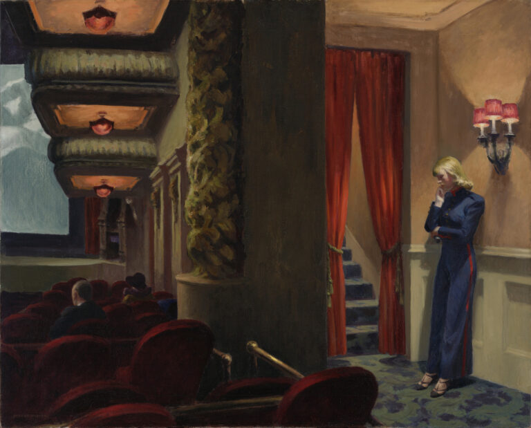edward hopper cinema: Edward Hopper, New York Movie, 1939, Museum of Modern Art, New York City, NY, USA.
