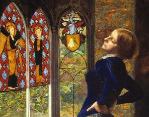 Pre-Raphaelite literature: John Everett Millais, Mariana, 1851, Tate Britain, London, UK. Detail.
