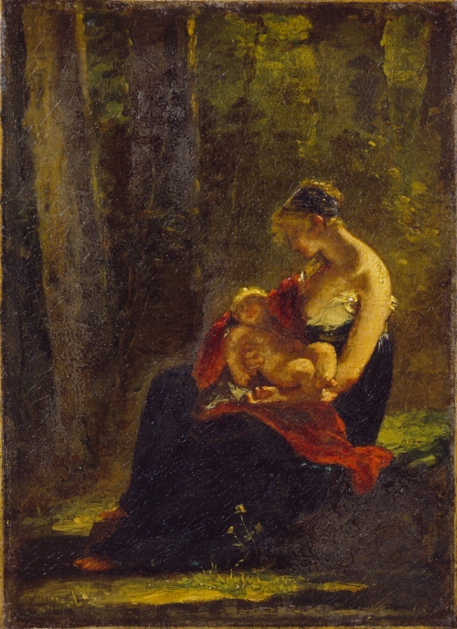 Constance Mayer: Constance Mayer, The Happy Mother, 1810, Louvre Museum, Paris, France.
