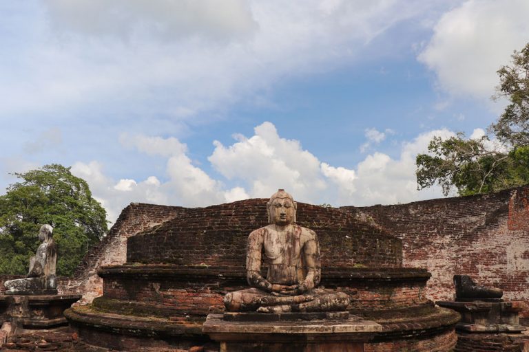 Polonnaruwa: Seated Buddhas at Vatadage, Polonnaruwa, Sri Lanka. Photo by the author.
