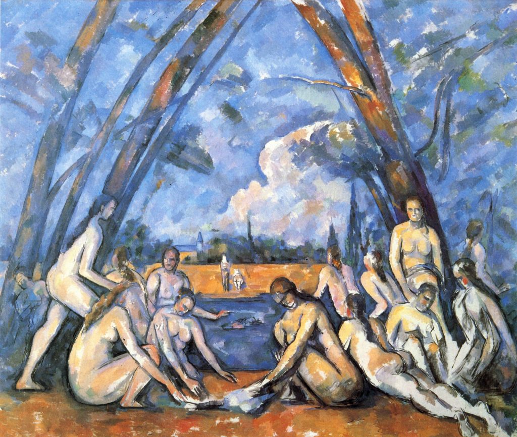 Picasso Ladies of Avignon: Paul Cézanne, The Large Bathers, 1906, Philadelphia Museum of Art, PA, USA.
